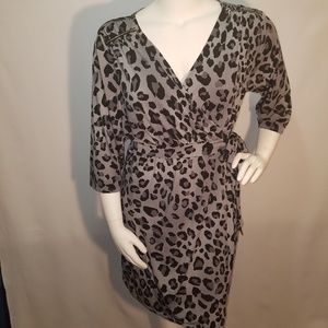 Snow Leopard Wrap Dress
